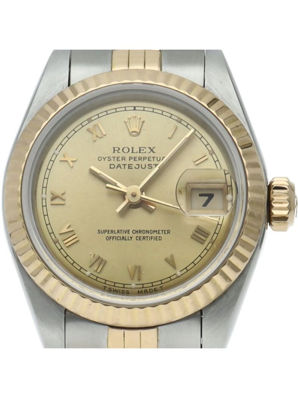Rolex Datejust Watch 18k Yellow Gold SS Champagne